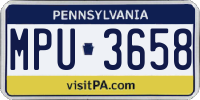 PA license plate MPU3658