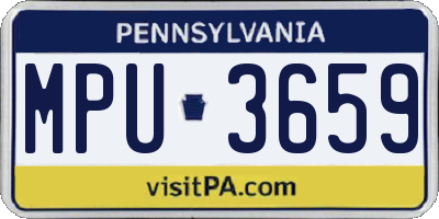PA license plate MPU3659