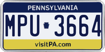 PA license plate MPU3664
