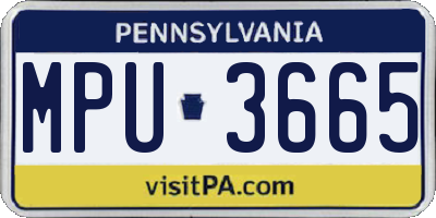 PA license plate MPU3665