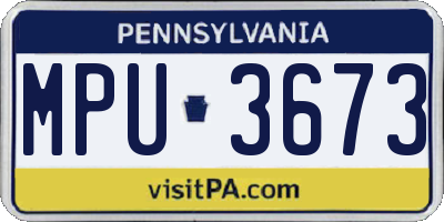 PA license plate MPU3673