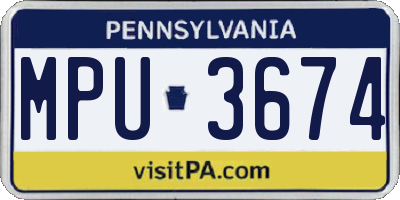 PA license plate MPU3674