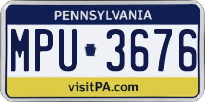 PA license plate MPU3676