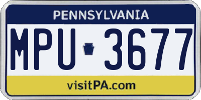 PA license plate MPU3677