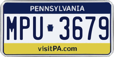 PA license plate MPU3679