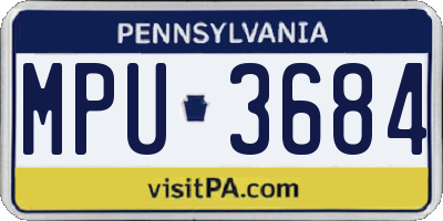 PA license plate MPU3684
