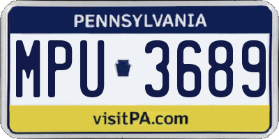 PA license plate MPU3689