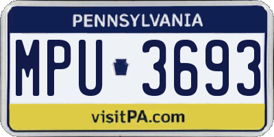 PA license plate MPU3693