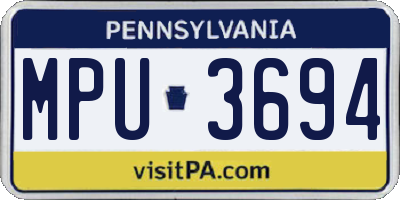 PA license plate MPU3694