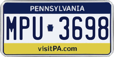 PA license plate MPU3698