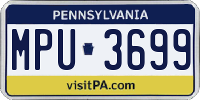PA license plate MPU3699