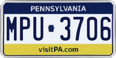 PA license plate MPU3706