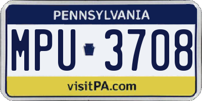 PA license plate MPU3708