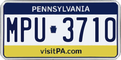 PA license plate MPU3710