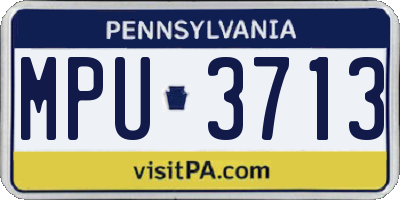 PA license plate MPU3713