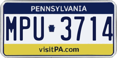 PA license plate MPU3714