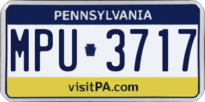 PA license plate MPU3717