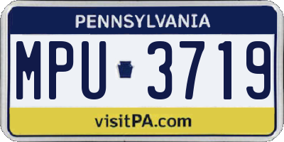 PA license plate MPU3719