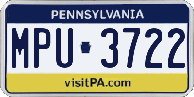 PA license plate MPU3722