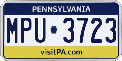 PA license plate MPU3723