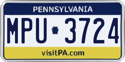 PA license plate MPU3724
