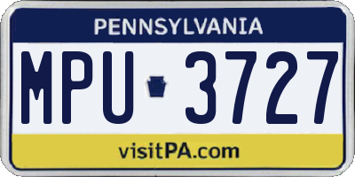 PA license plate MPU3727