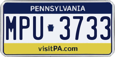 PA license plate MPU3733