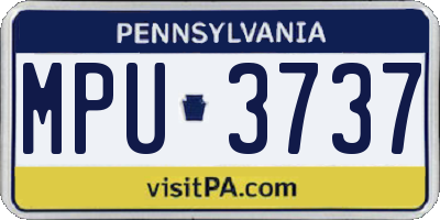 PA license plate MPU3737
