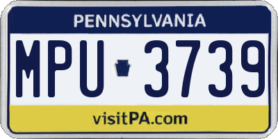 PA license plate MPU3739