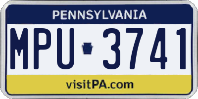 PA license plate MPU3741