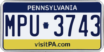 PA license plate MPU3743