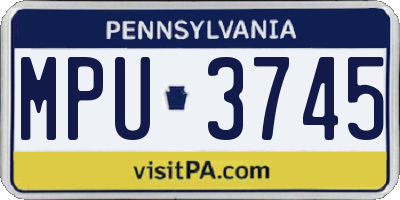 PA license plate MPU3745