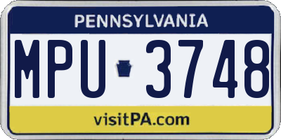 PA license plate MPU3748