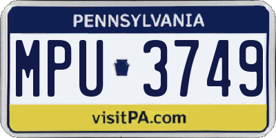 PA license plate MPU3749