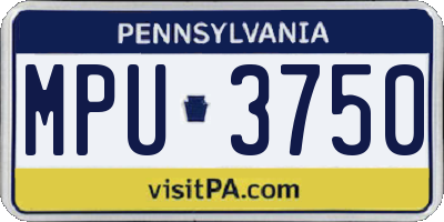 PA license plate MPU3750