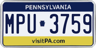 PA license plate MPU3759