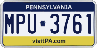 PA license plate MPU3761