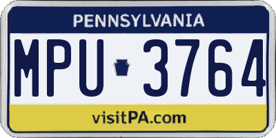 PA license plate MPU3764
