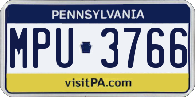 PA license plate MPU3766