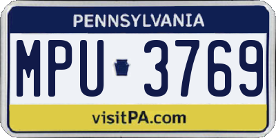 PA license plate MPU3769