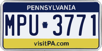 PA license plate MPU3771