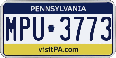PA license plate MPU3773