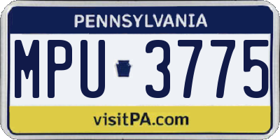 PA license plate MPU3775