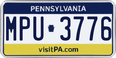 PA license plate MPU3776