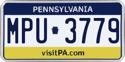 PA license plate MPU3779