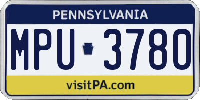 PA license plate MPU3780