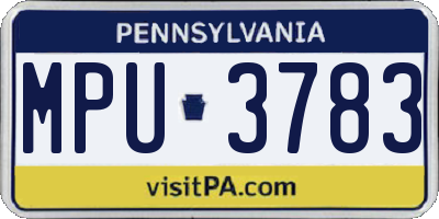 PA license plate MPU3783