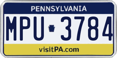 PA license plate MPU3784