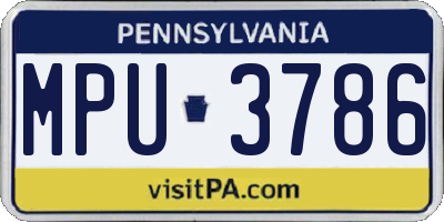 PA license plate MPU3786