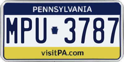 PA license plate MPU3787